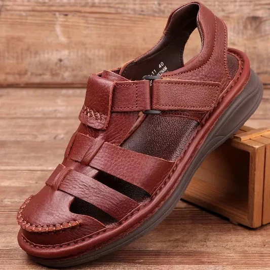 Sandales Tressées "Sahara" en Cuir Artisanales